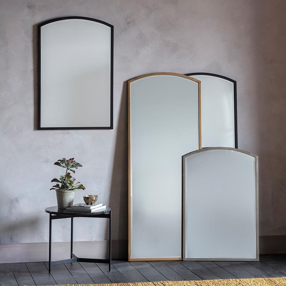 Mura Oxford Medium Arch Wall Mirror - Antique Silver