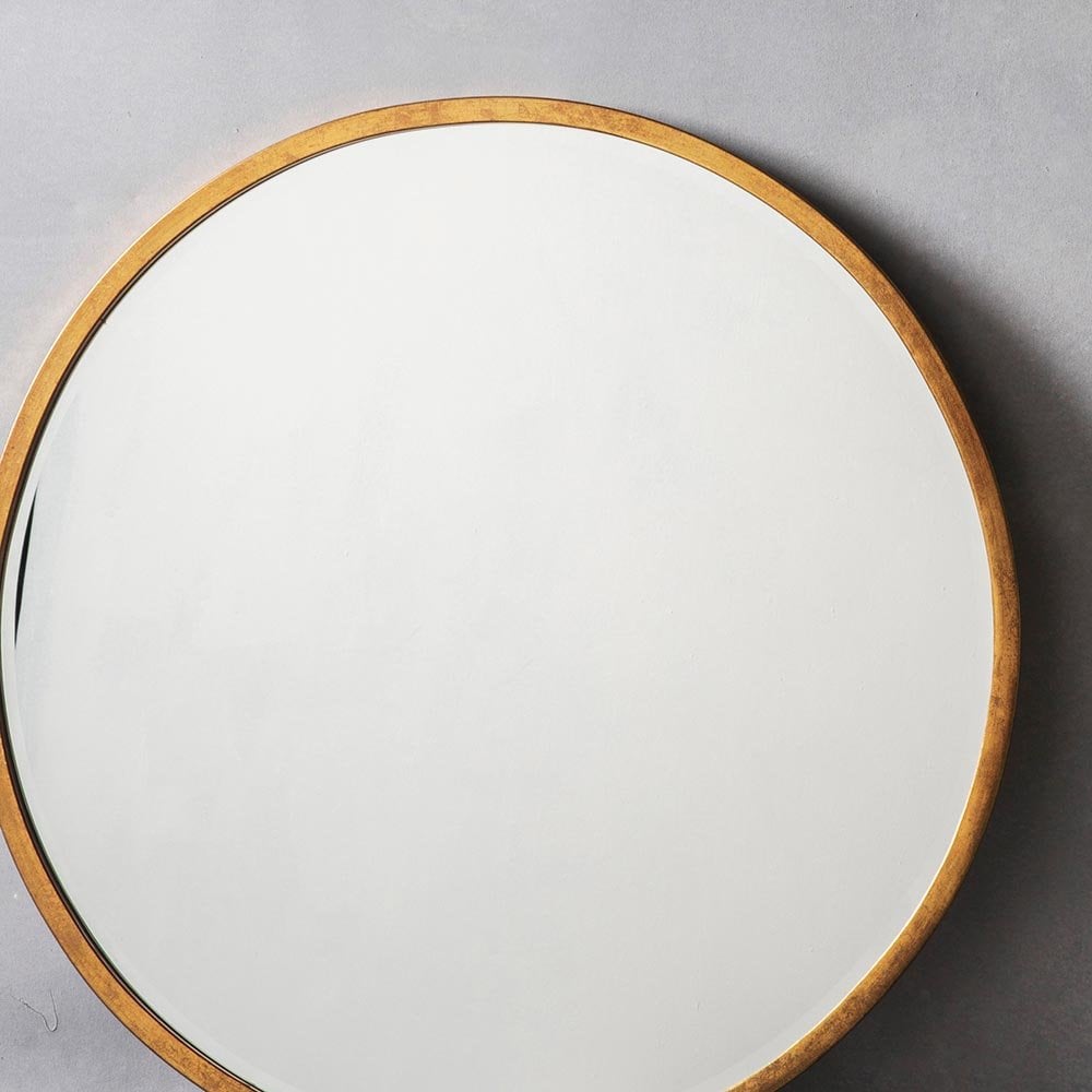 Mura Oxford Large Round Wall Mirror - Antique Gold