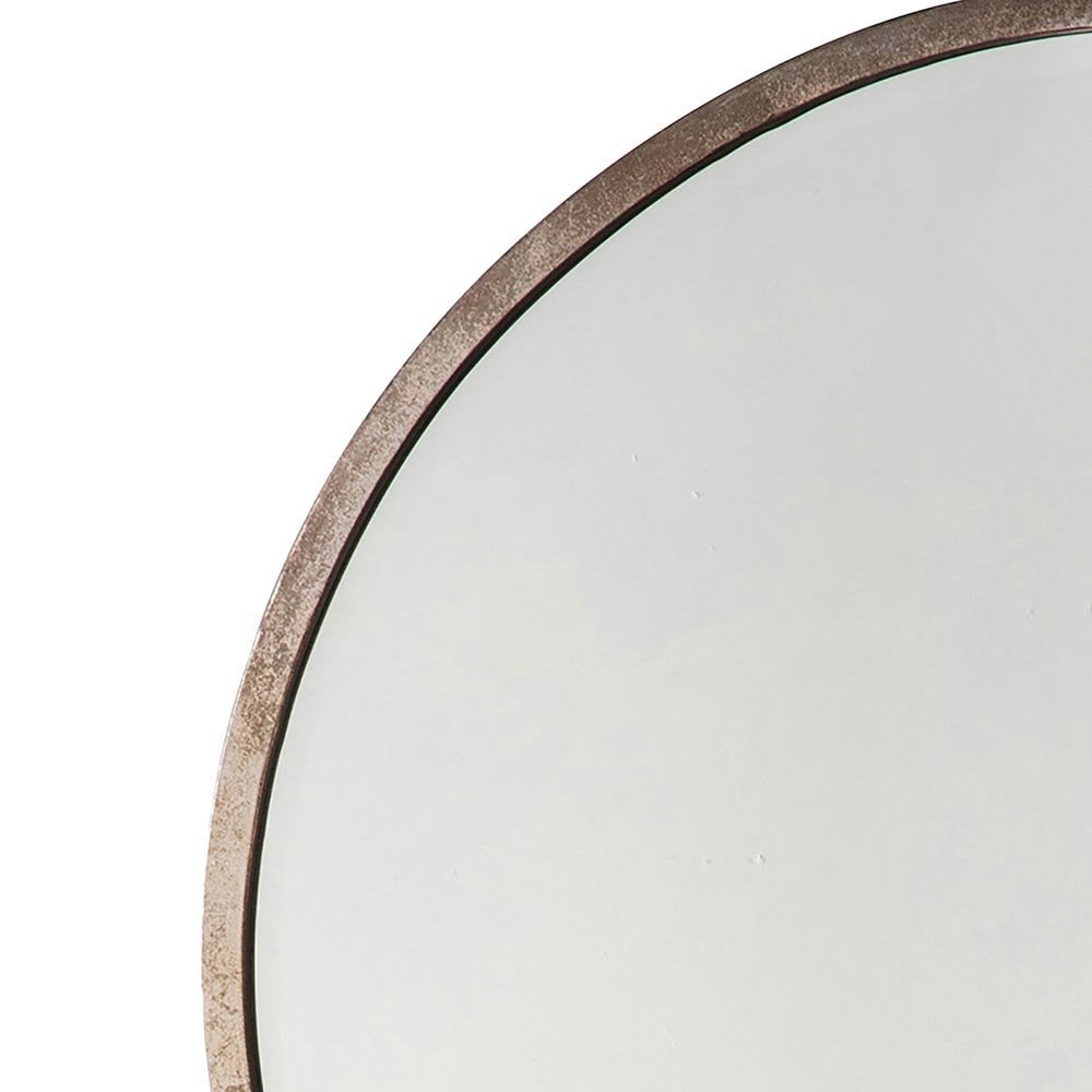Mura Oxford Medium Round Wall Mirror - Antique Silver