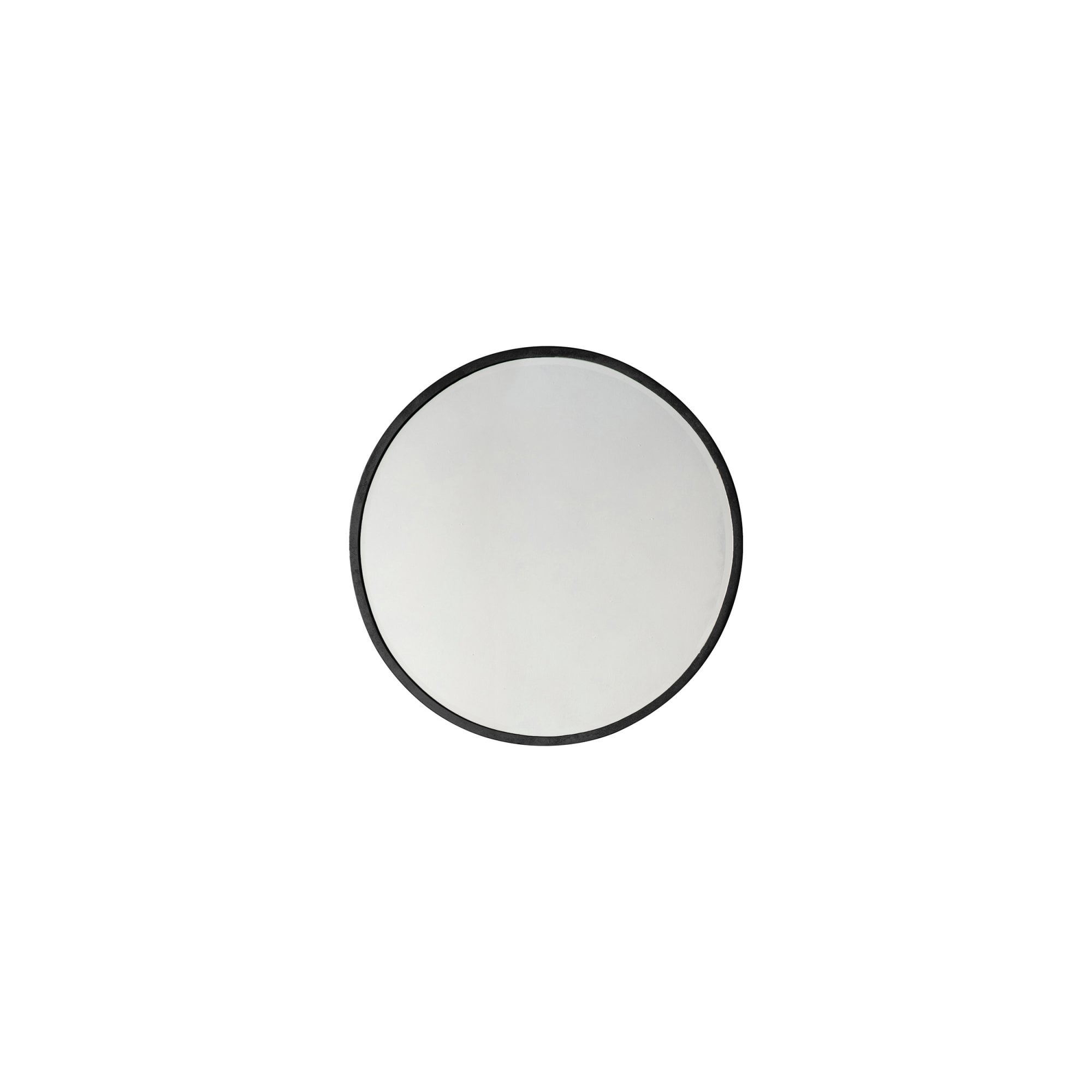 Mura Oxford Medium Round Wall Mirror - Aged Black