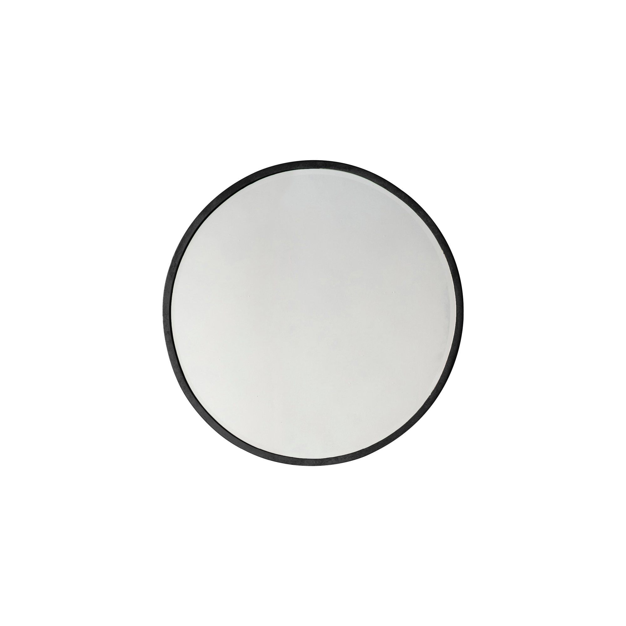 Mura Oxford Large Round Wall Mirror - Aged Black