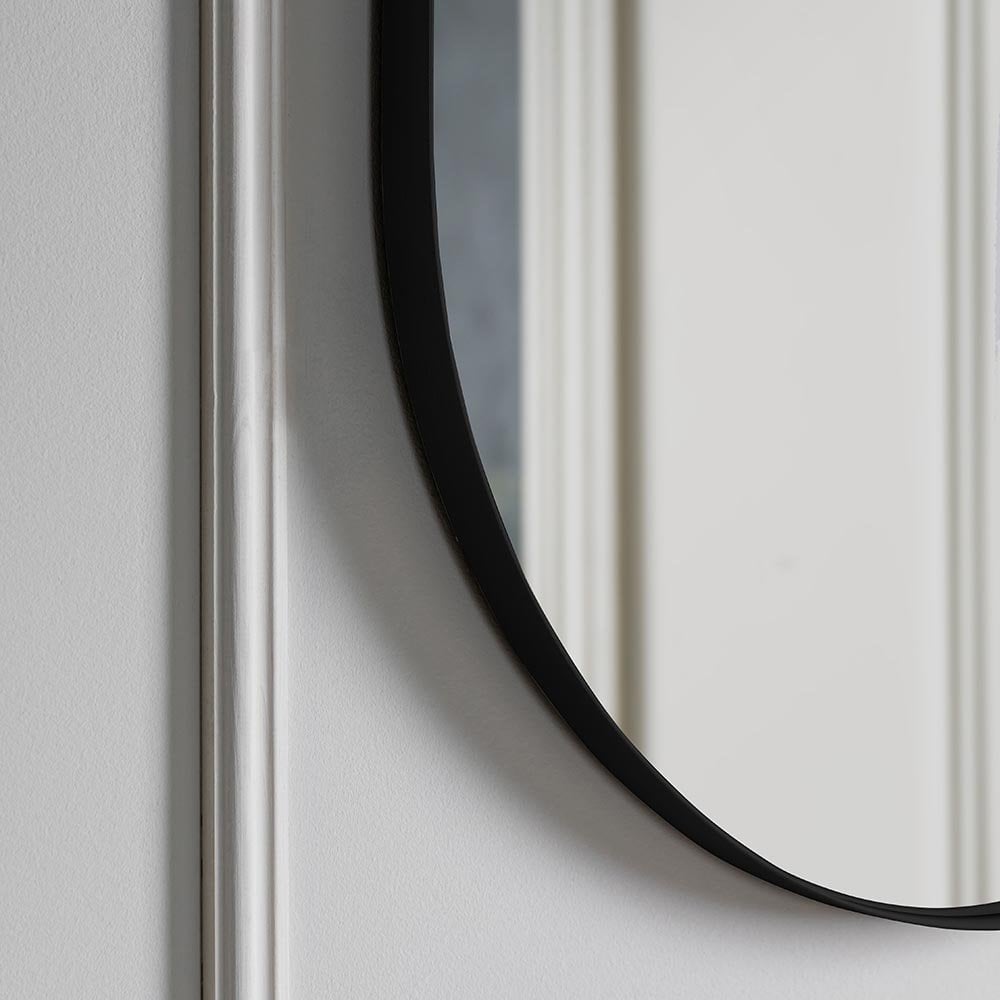 Mura Albert Ellipse Wall Mirror - Matt Black