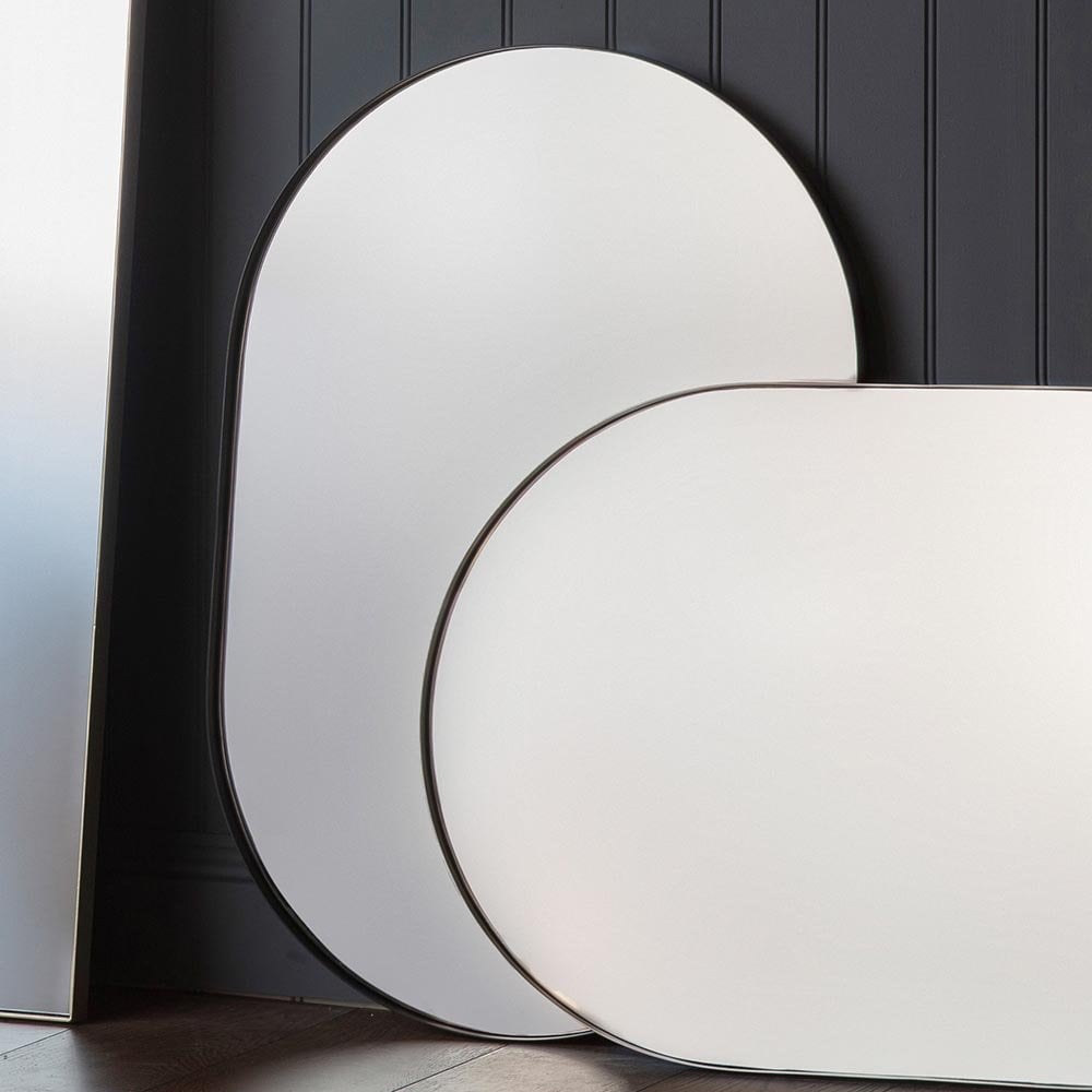 Mura Albert Ellipse Wall Mirror - Matt Black