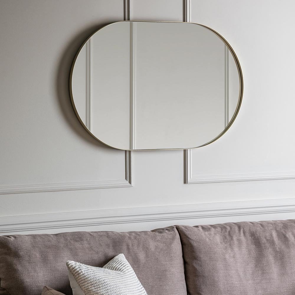 Mura Albert Ellipse Wall Mirror - Champagne Gold Paint