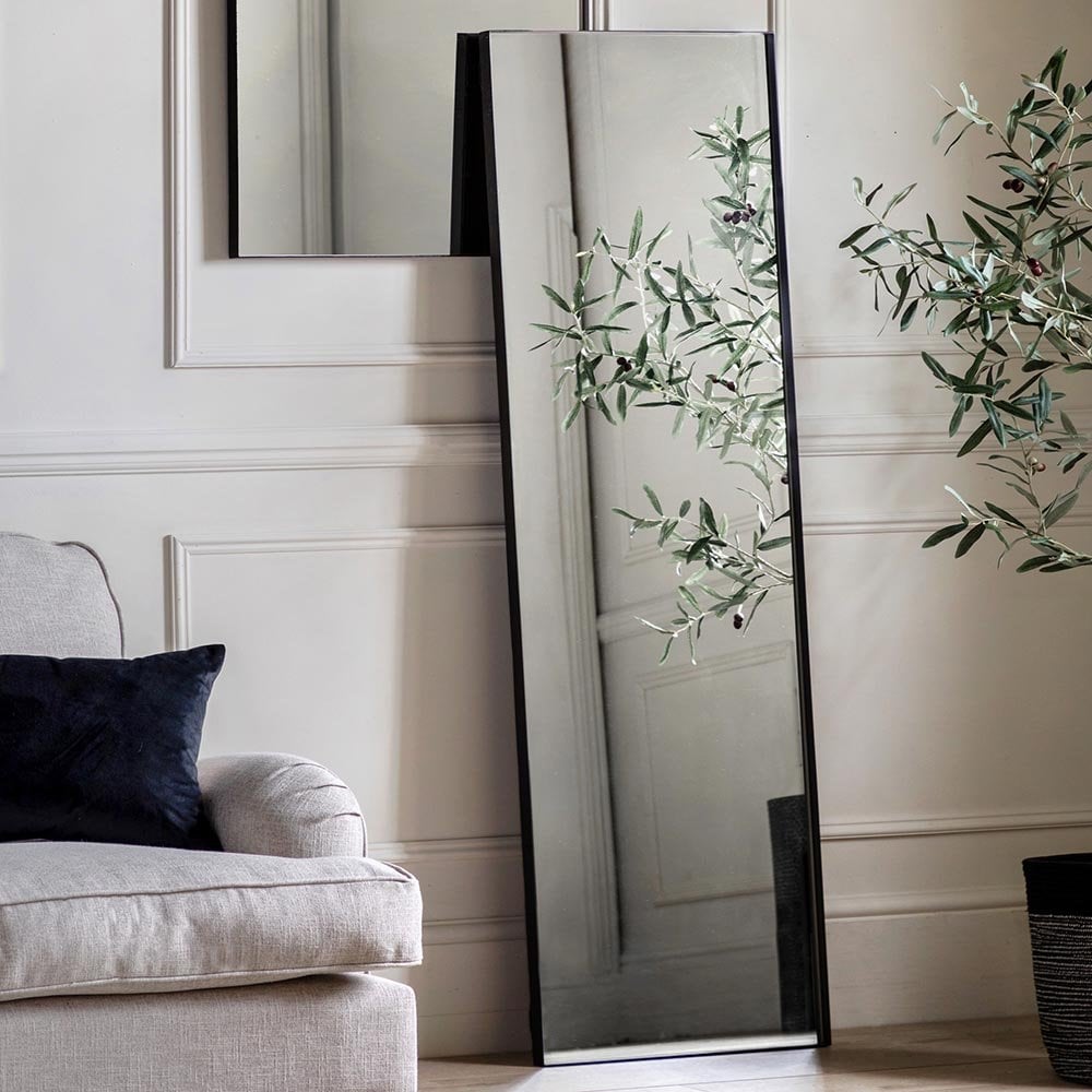 Mura Albert Rectangle Full Length Leaner Mirror - Matt Black