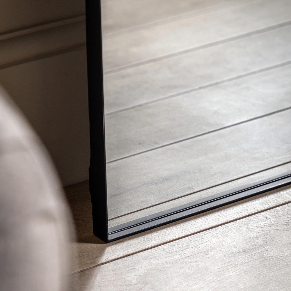 Mura Albert Rectangle Full Length Leaner Mirror - Matt Black