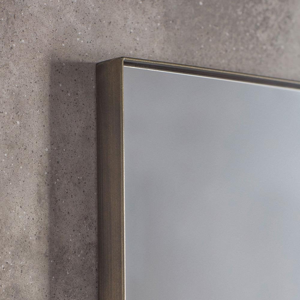 Mura Albert Rectangle Full Length Leaner Mirror - Brushed Bronze