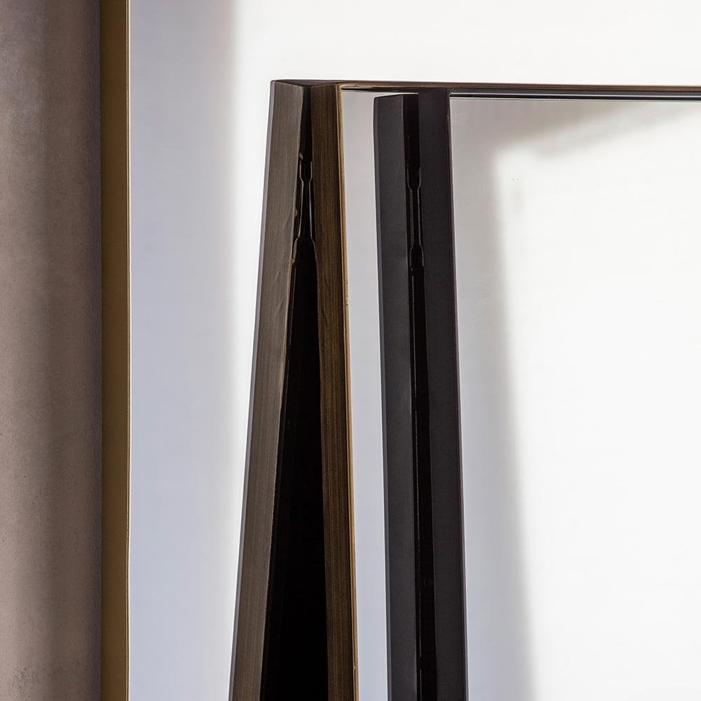 Mura Albert Rectangle Full Length Leaner Mirror - Brushed Bronze