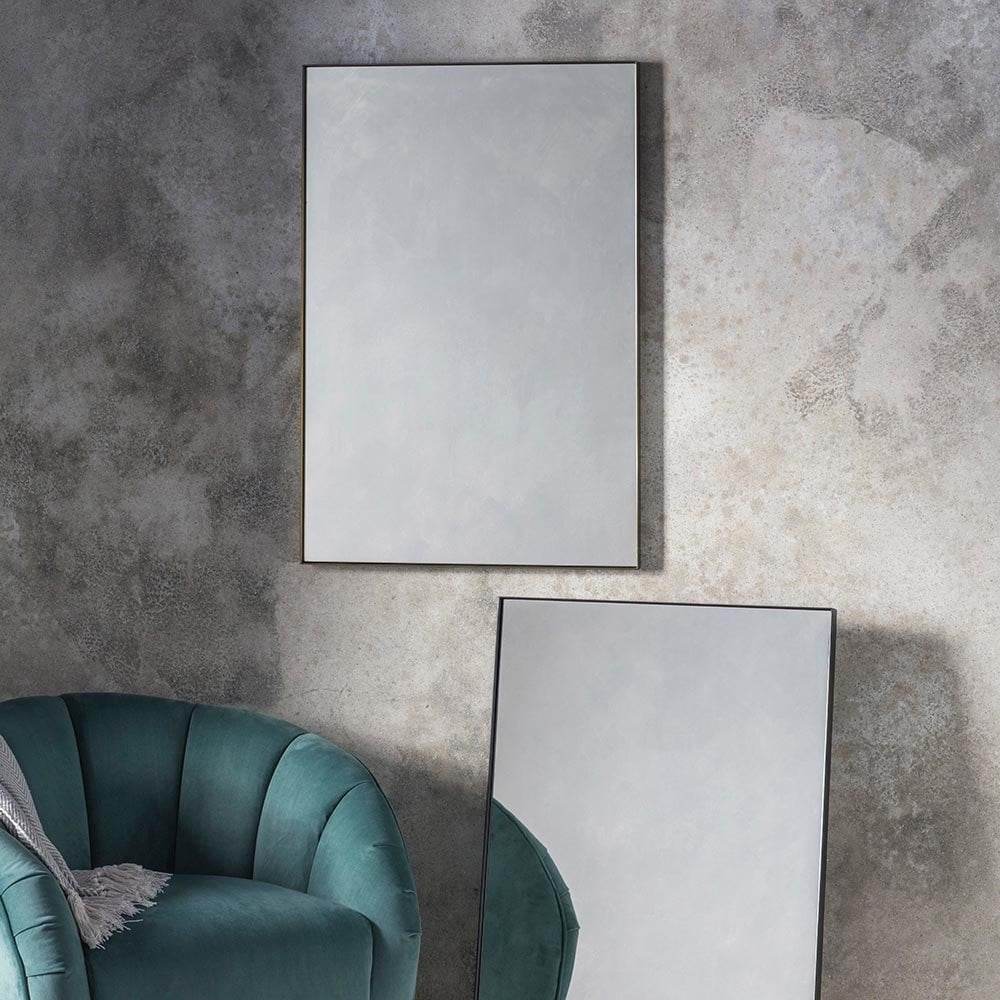 Mura Albert Rectangle Wall Mirror - Aged Bronze