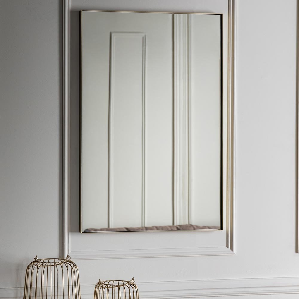 Mura Albert Rectangle Wall Mirror - Champagne Gold Paint