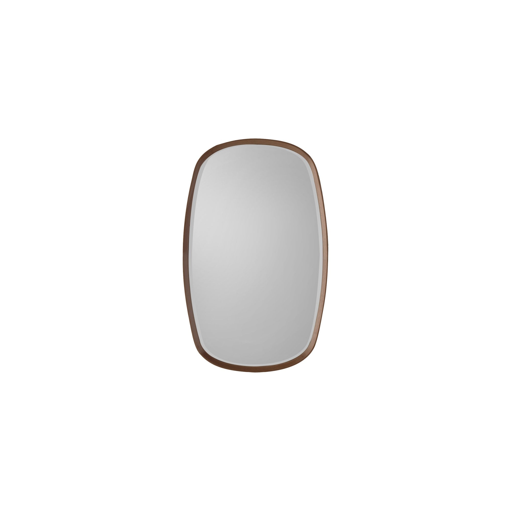 Mura Harold Ellipse Wall Mirror - Walnut Stained Wood