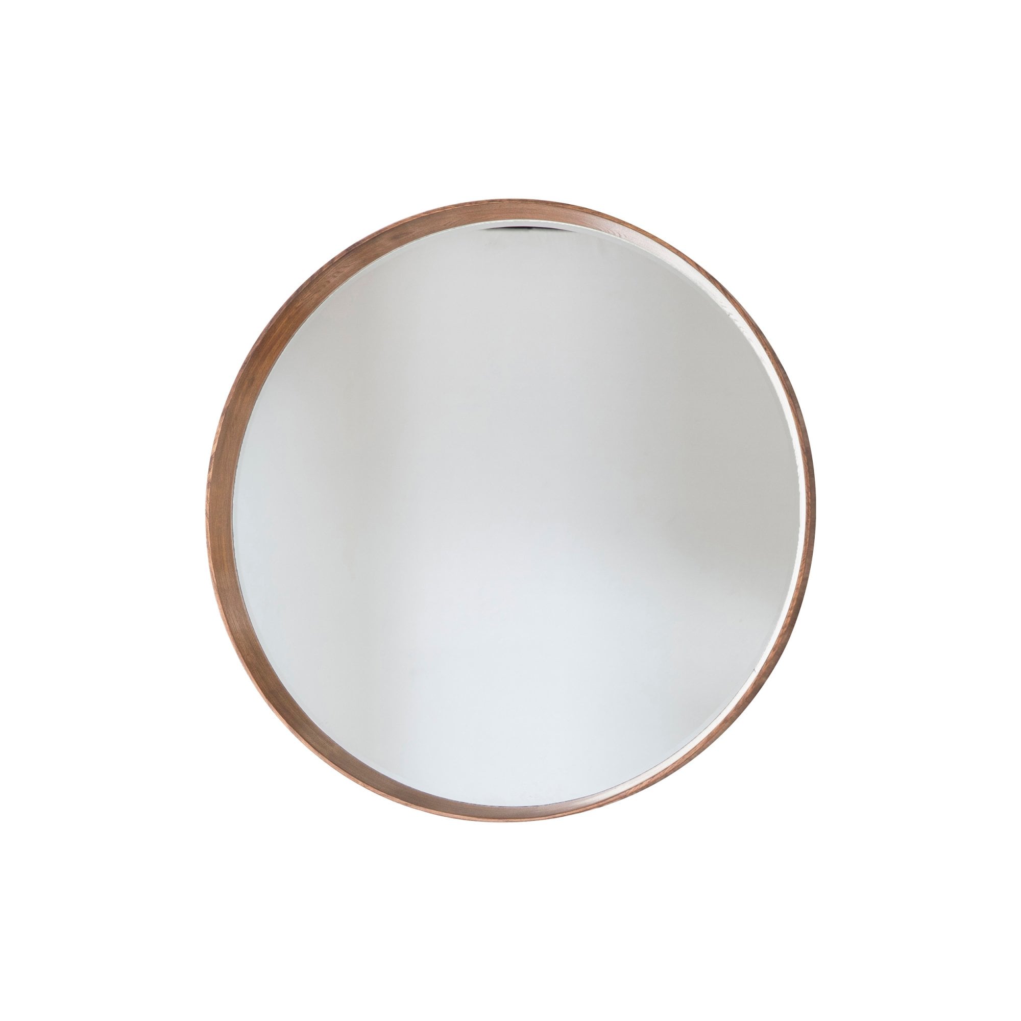 Mura Harold Large Round Wall Mirror - Solid Oak