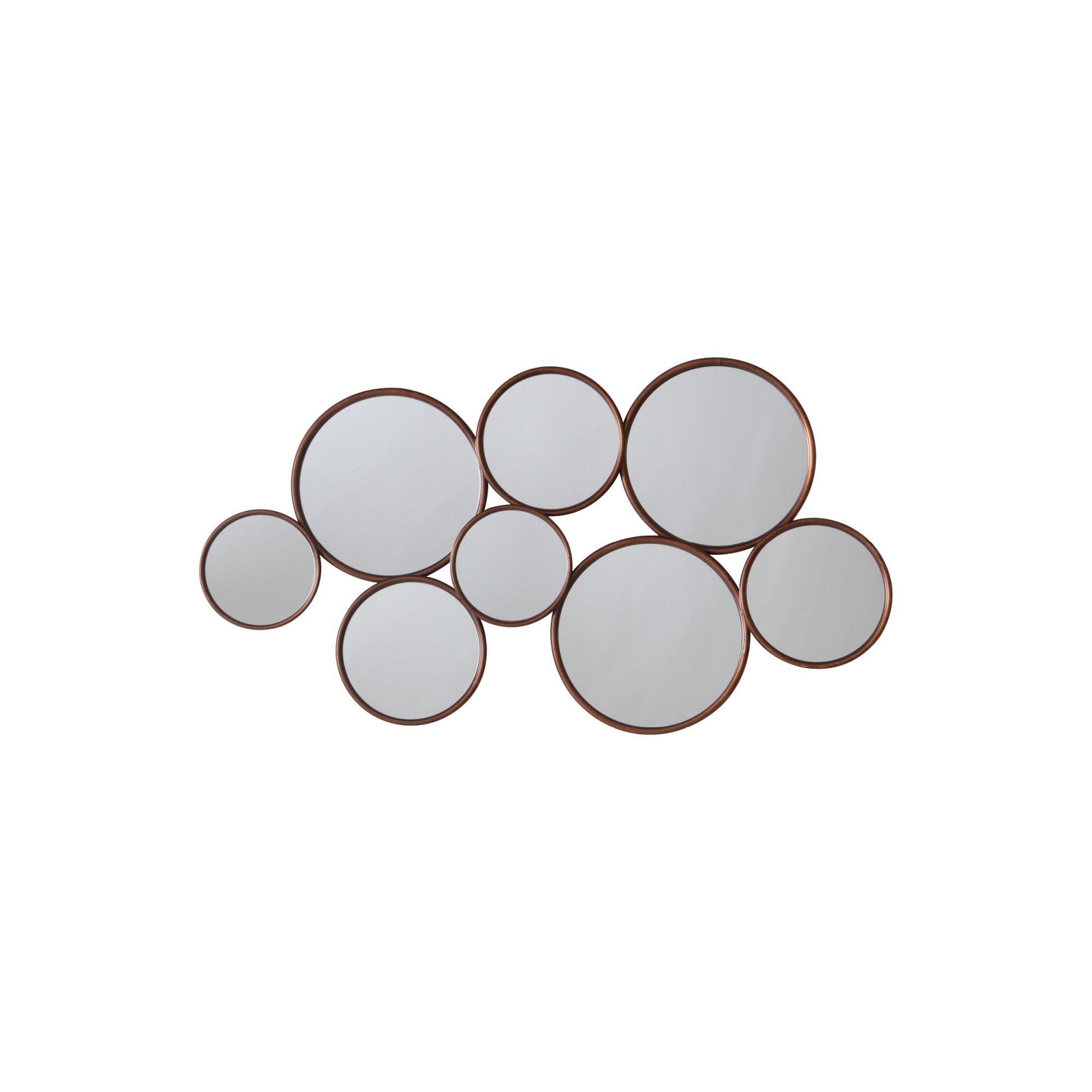 Mura Alma Round Cluster Wall Mirror - Antique Copper