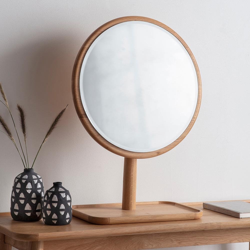 Mura Edward Table Top Mirror - Solid Oak