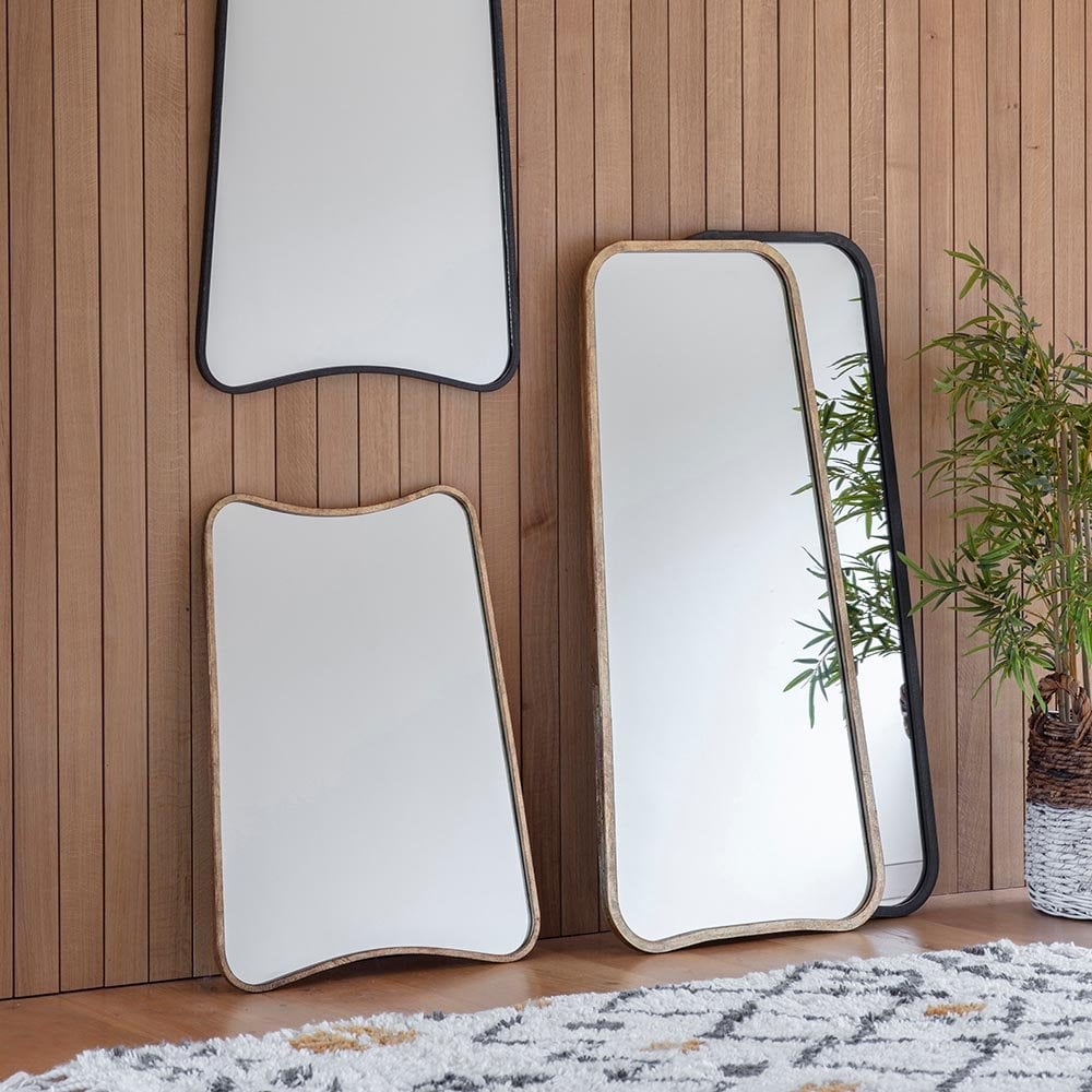 Mura Carr Tapered Rectangle Wall Mirror - Distressed Gold