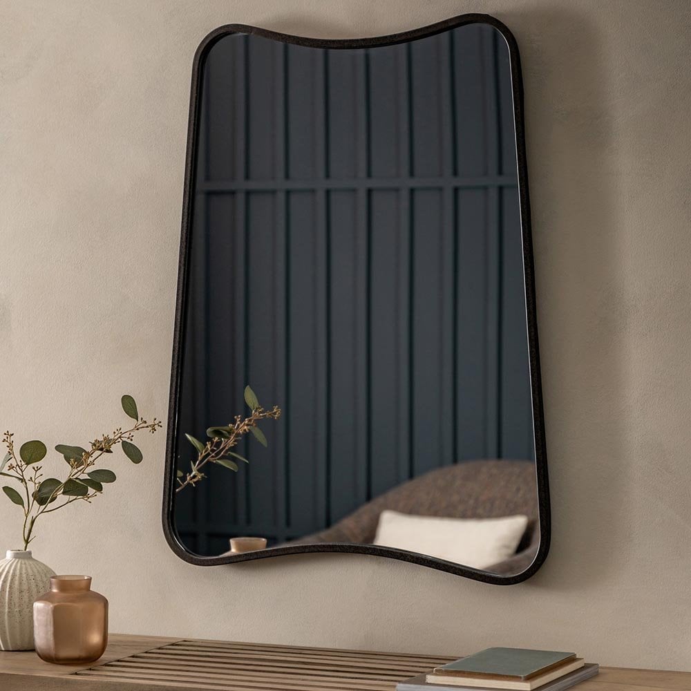 Mura Carr Tapered Rectangle Wall Mirror - Matt Black