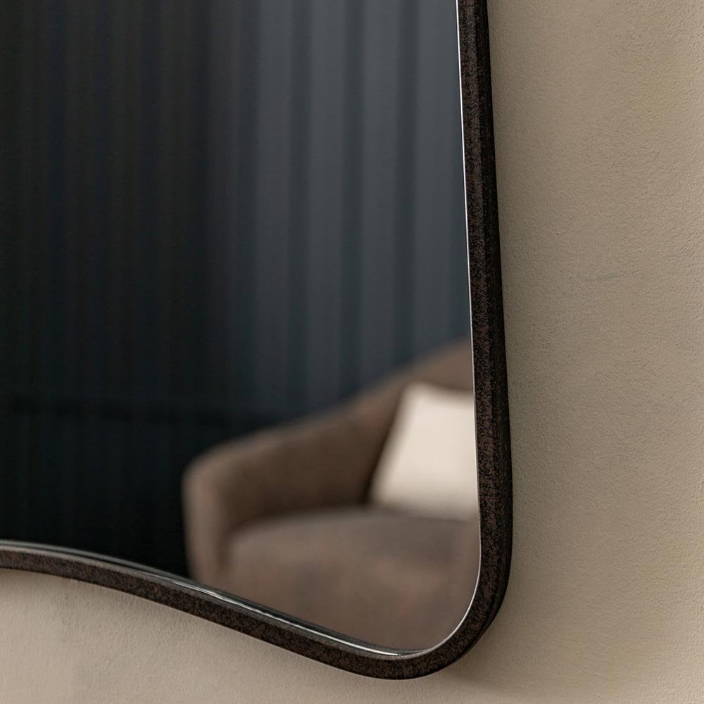 Mura Carr Tapered Rectangle Wall Mirror - Matt Black