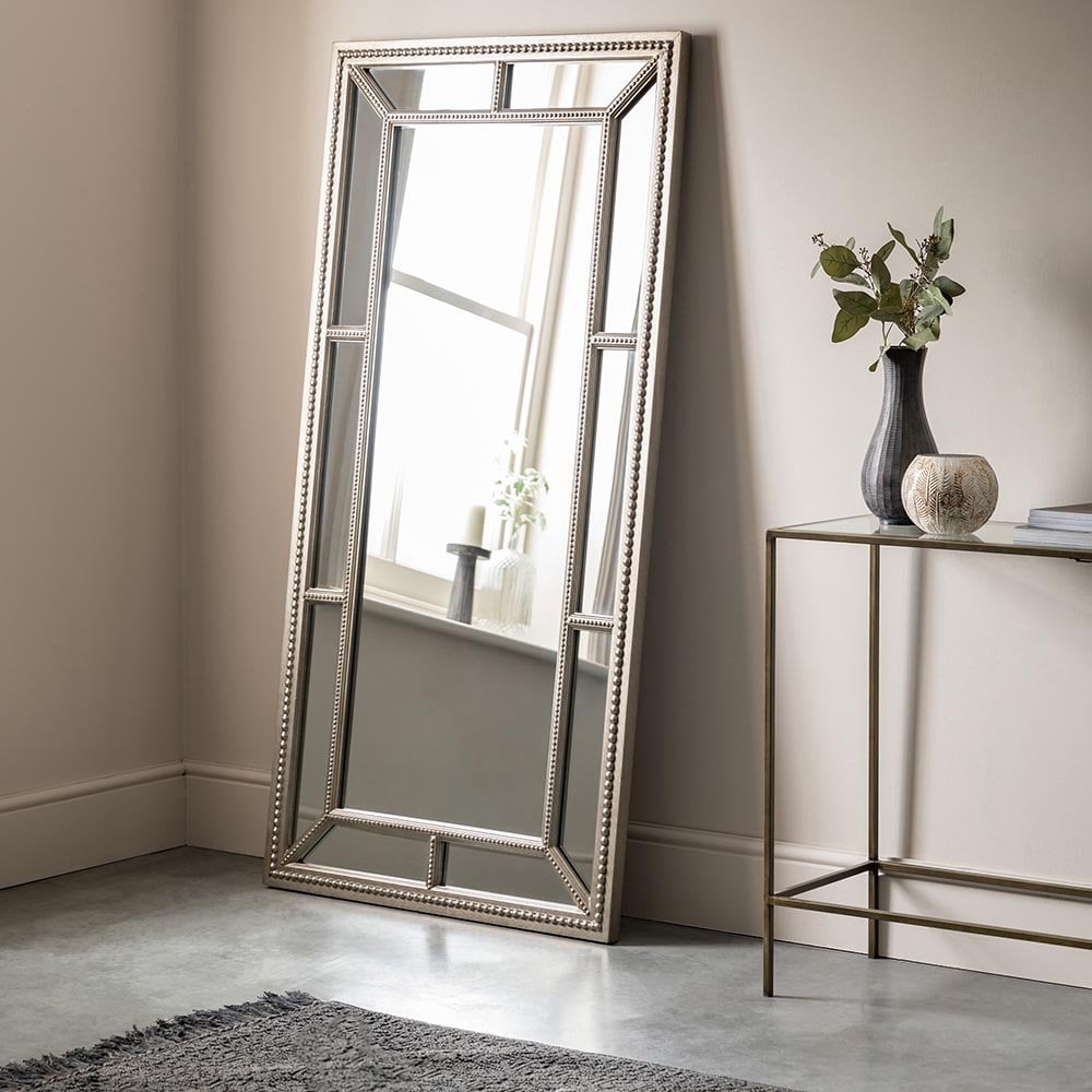 Mura Whatley Full Length Leaner Wall Mirror - Aged Pewter