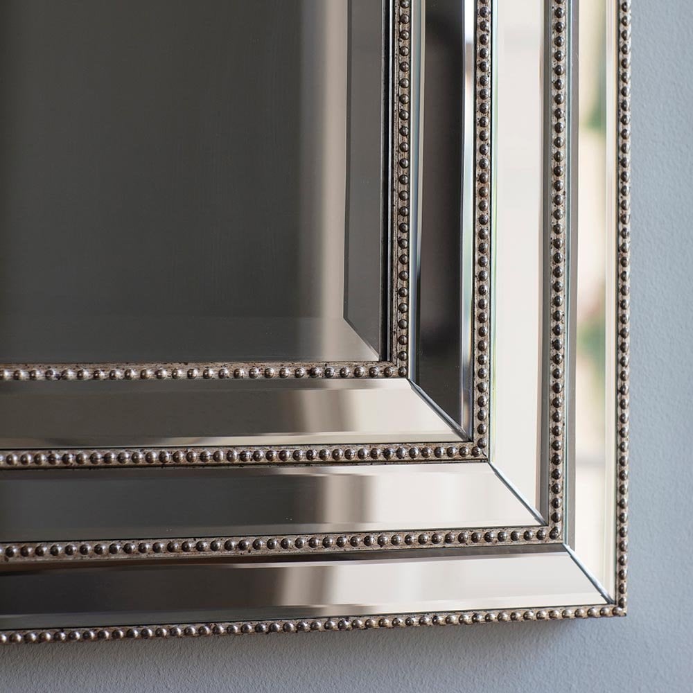 Mura George Triple Frame Wall Mirror - Antique Silver