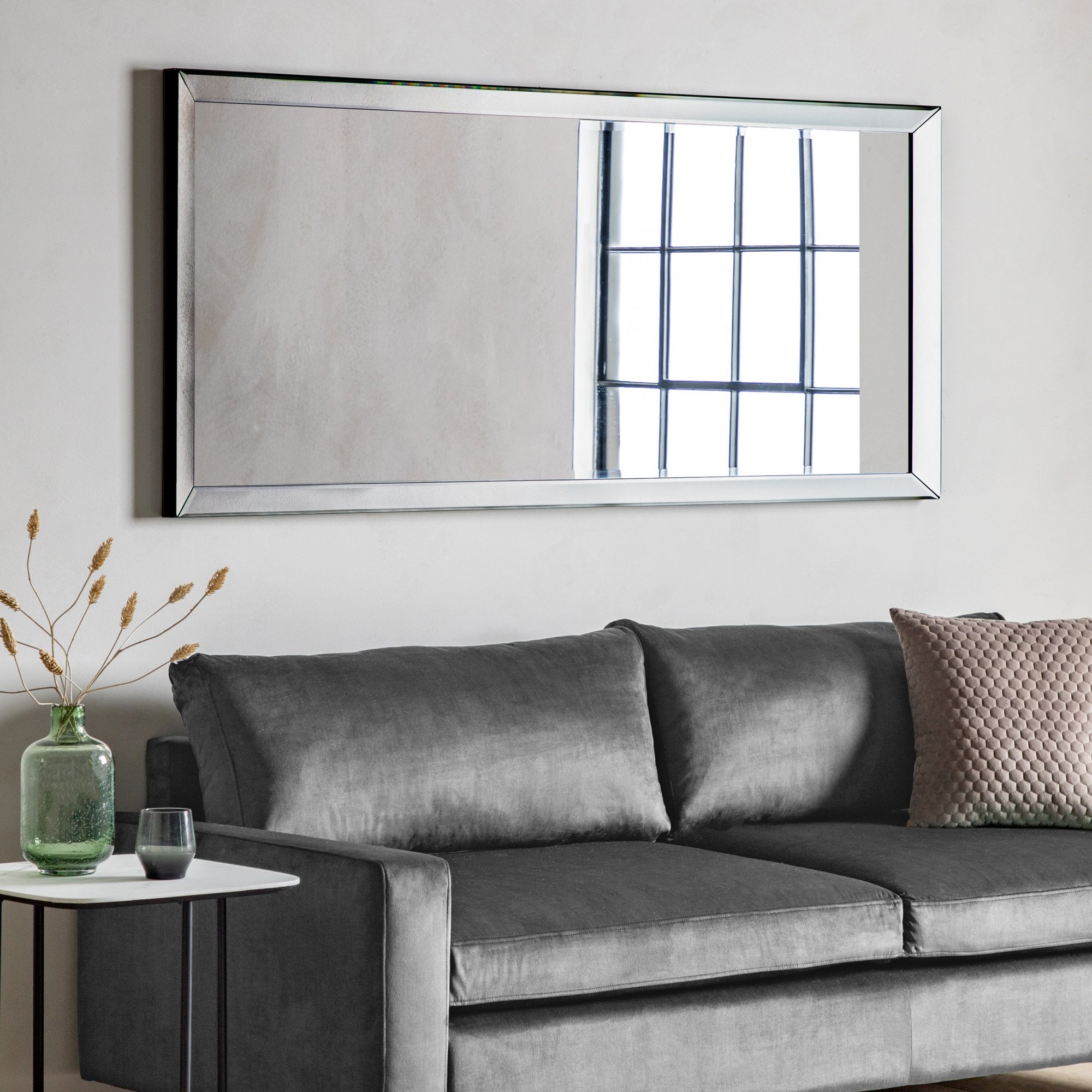 Mura Charlotte Full Length Wall Mirror - Matt Black Edge