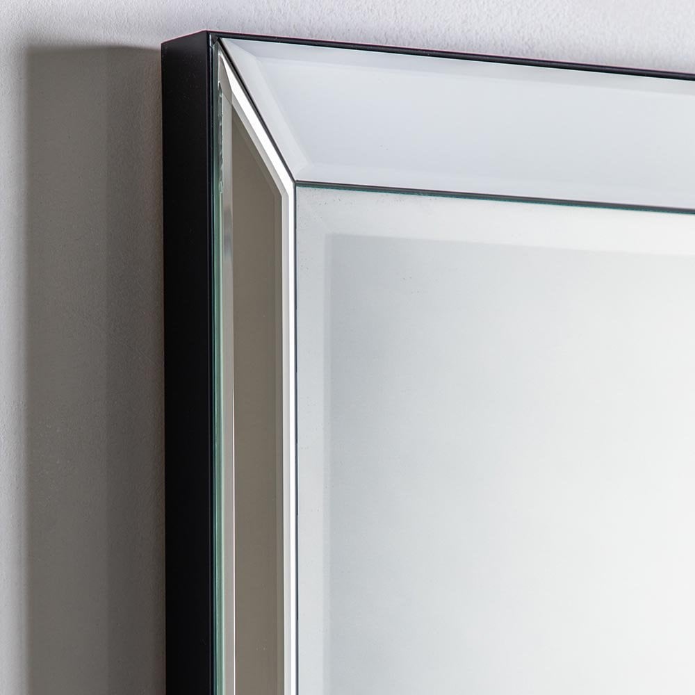 Mura Charlotte Full Length Wall Mirror - Matt Black Edge