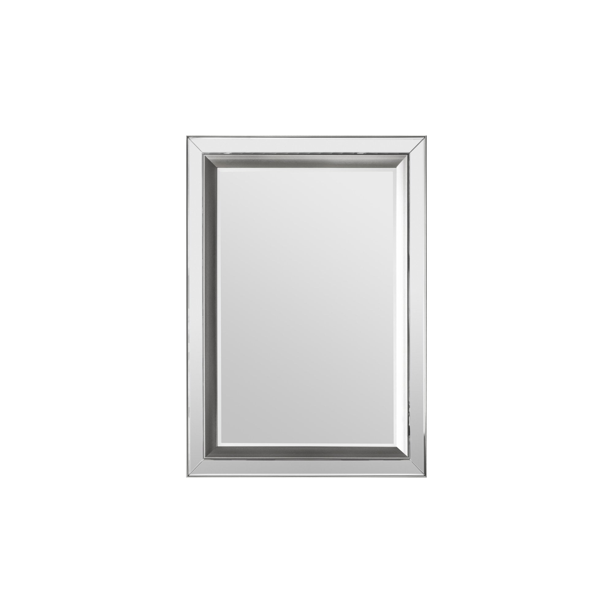 Mura Mary Inset Rectangle Wall Mirror - Brushed Silver