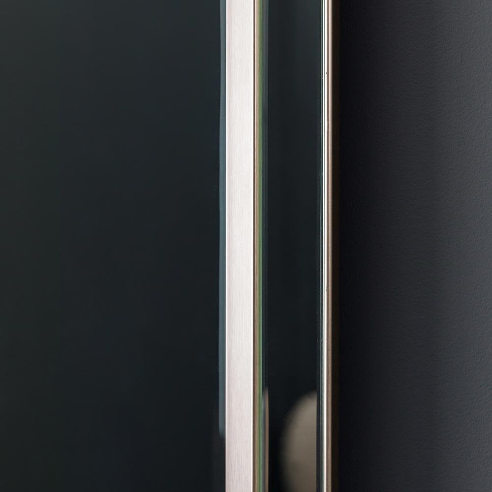 Mura Mary Inset Rectangle Wall Mirror - Brushed Silver