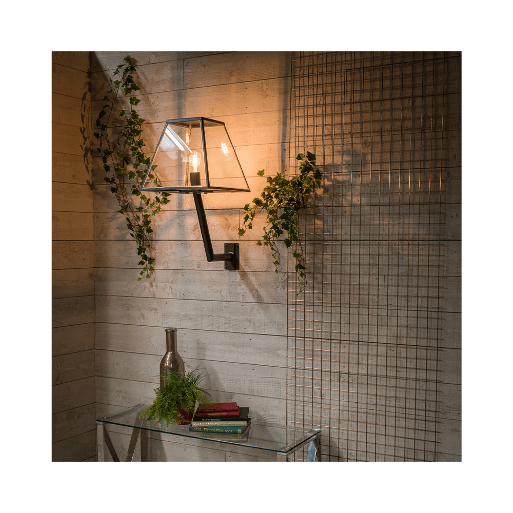 Harte Contemporary 0.78m Wall Light - Galvanised Steel With Wall Bracket