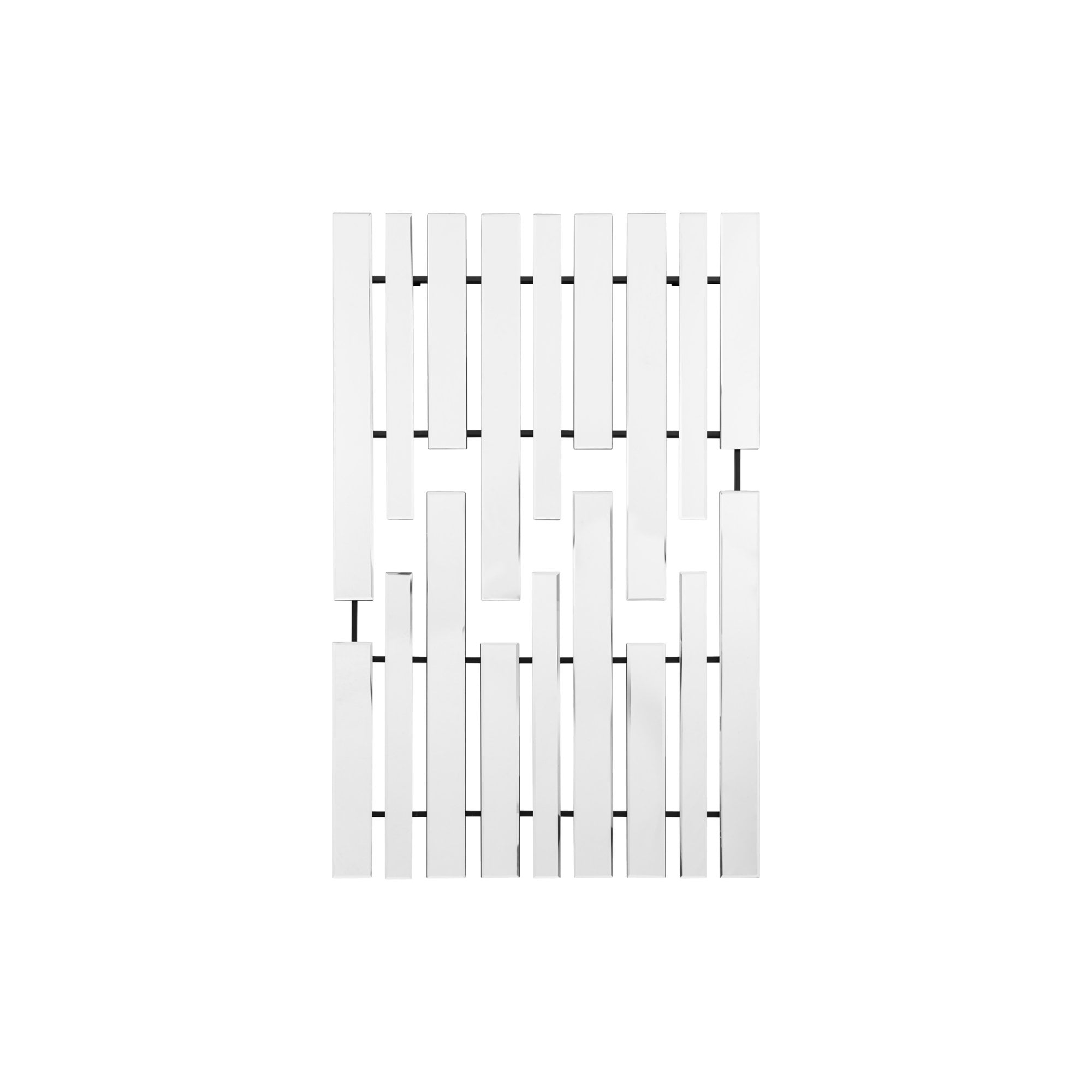 Mura Tribune Panel Rectangle Wall Mirror - Black