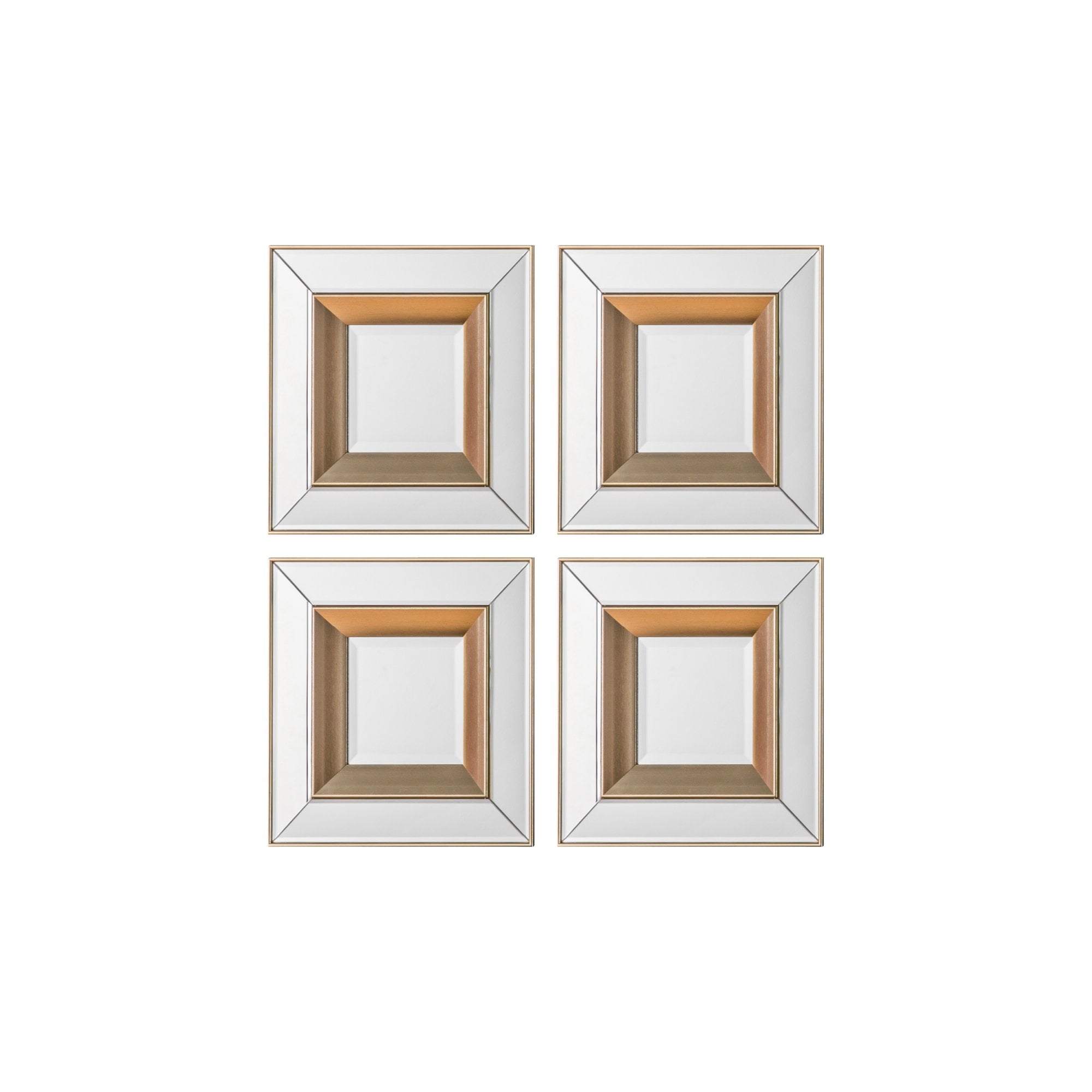 Mura Wharf Set of 4 Square Wall Mirrors - Brushed Gold