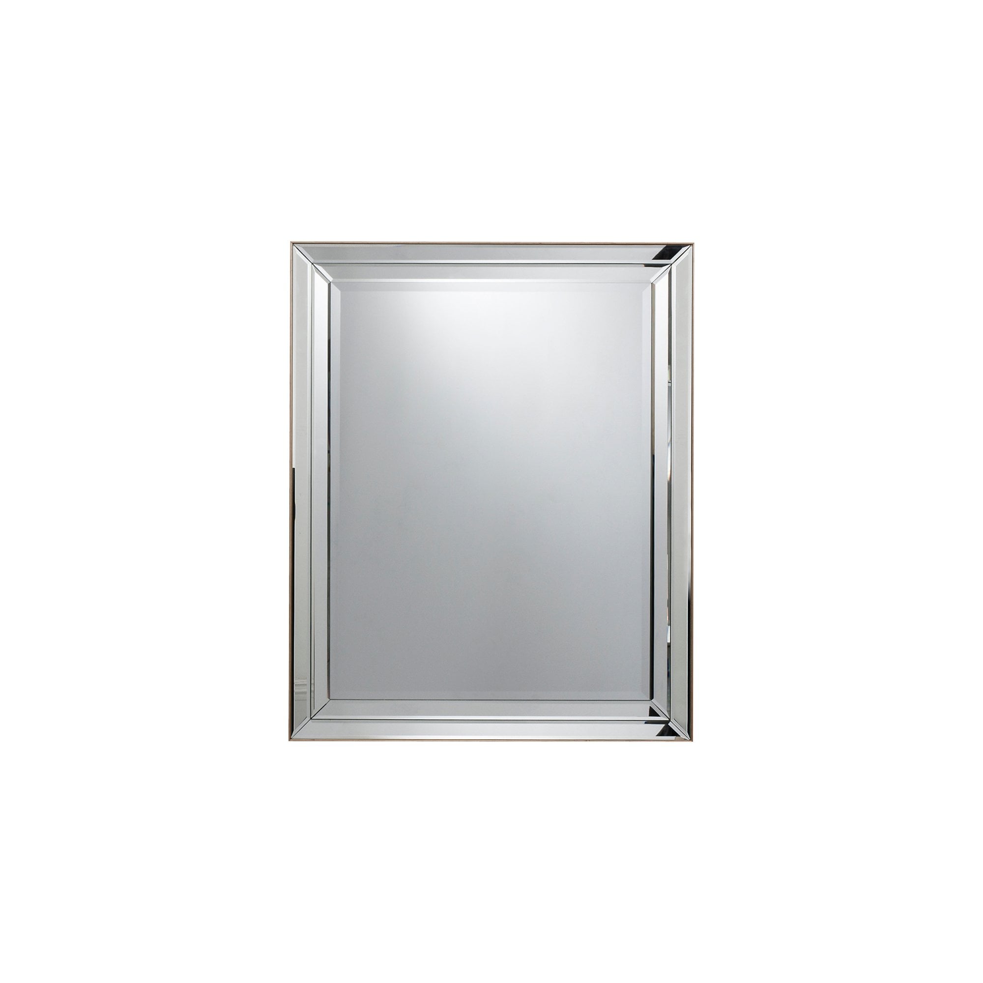 Mura Liverpool Double Bevelled Large Rectangle Wall Mirror - Champagne Gold Paint