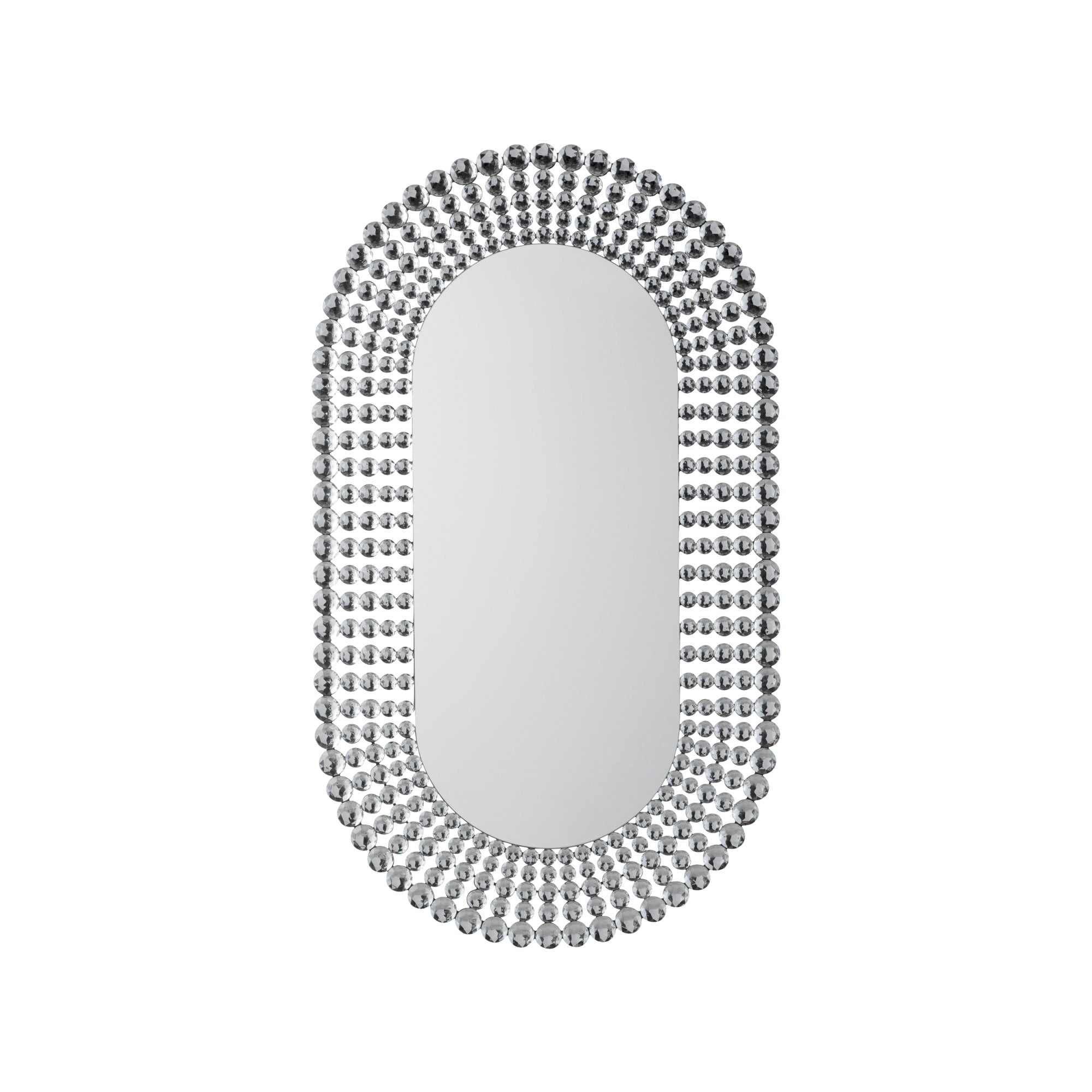 Mura Riley Ellipse Wall Mirror - Clear Faceted Acrylic Edge
