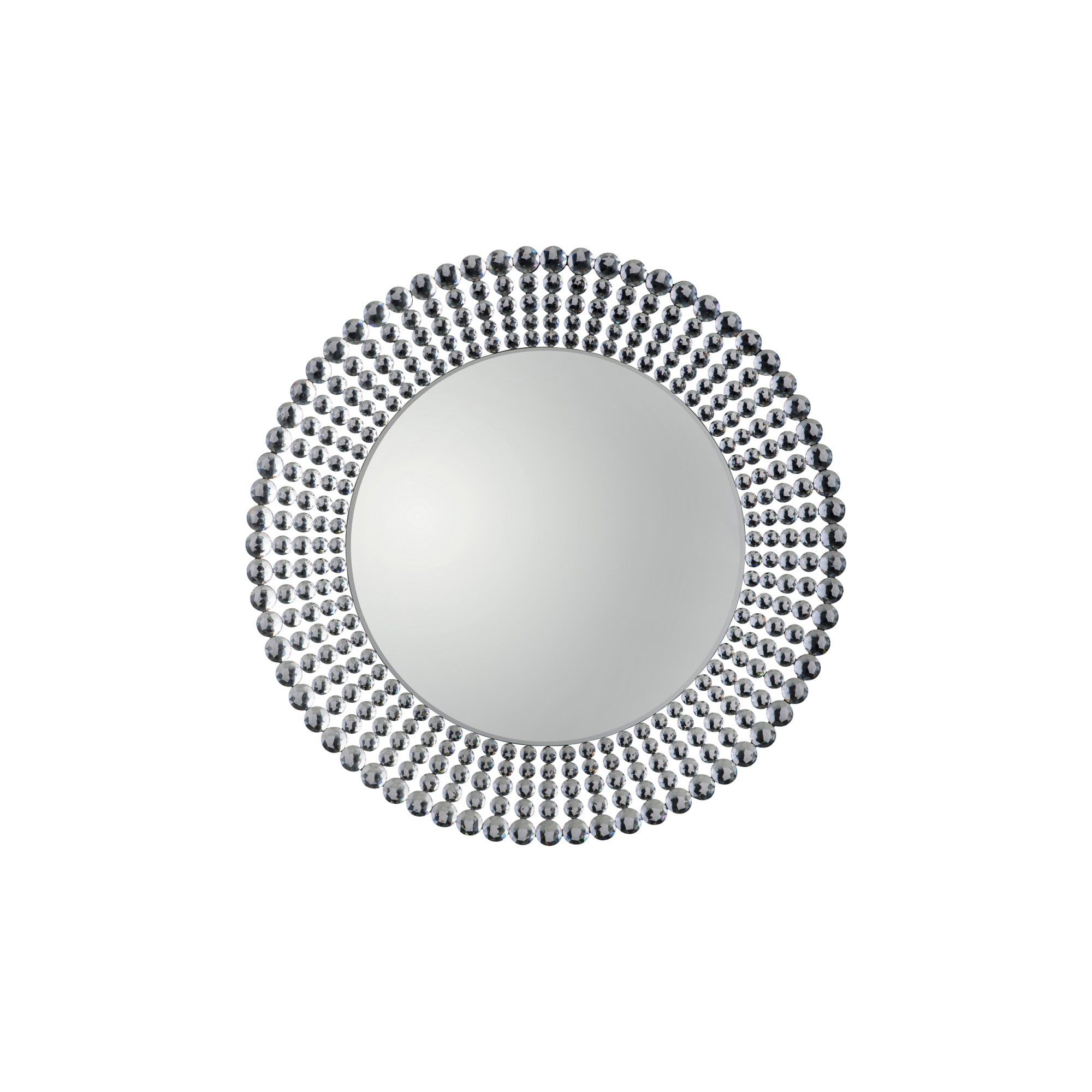 Mura Riley Round Wall Mirror - Clear Faceted Acrylic Edge