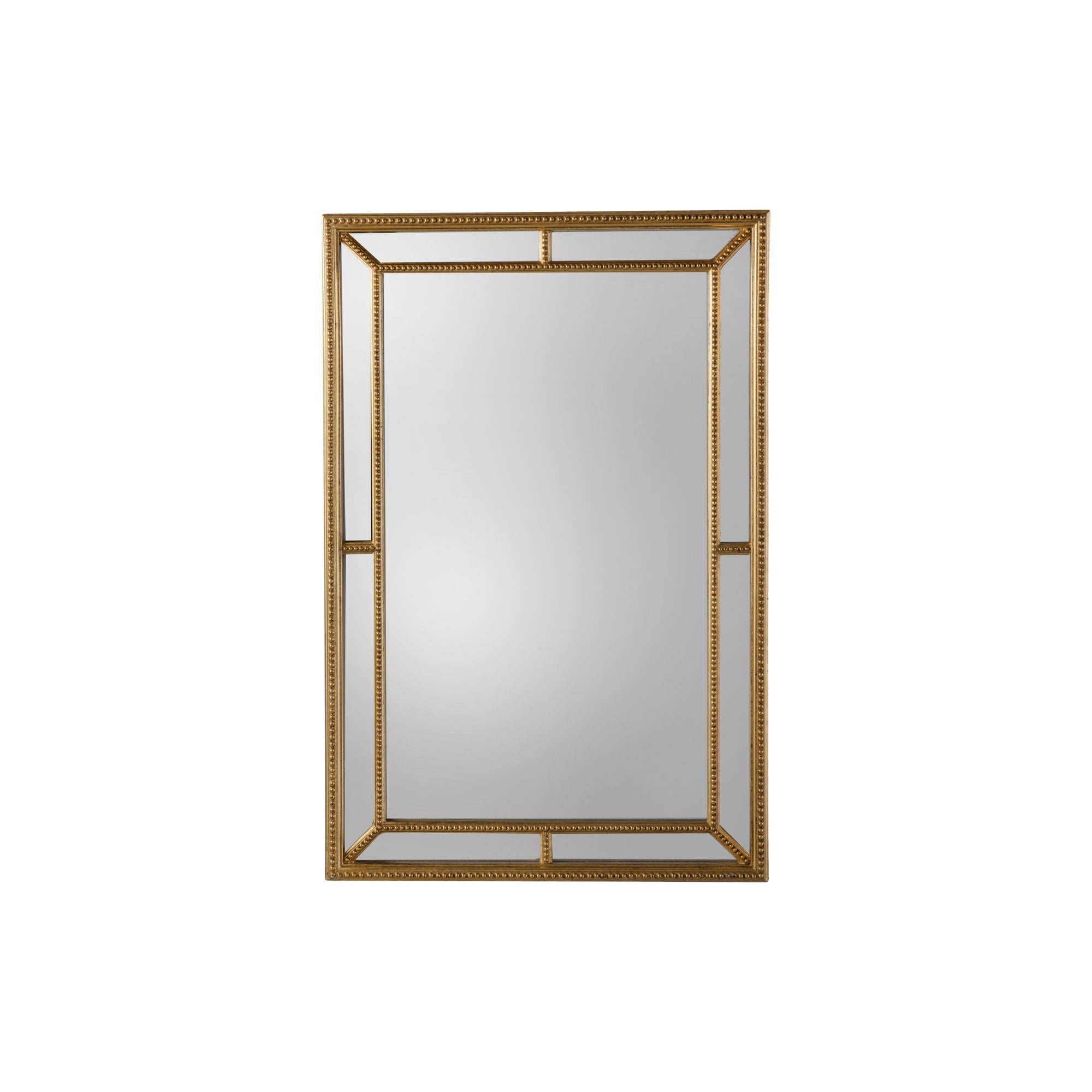 Mura Crown Rectangular Wall Mirror - Antique Gold
