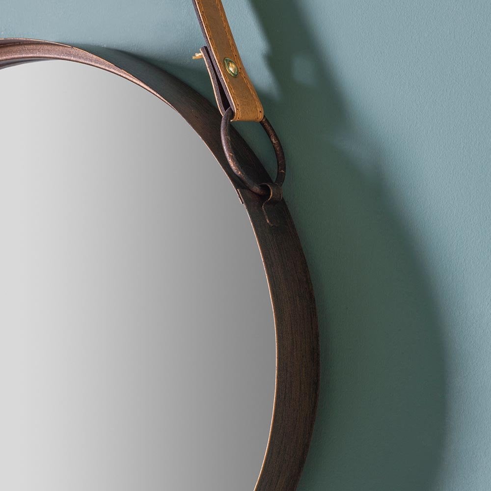 Mura Roma Set Of 2 Round Wall Mirrors - Aged Bronze