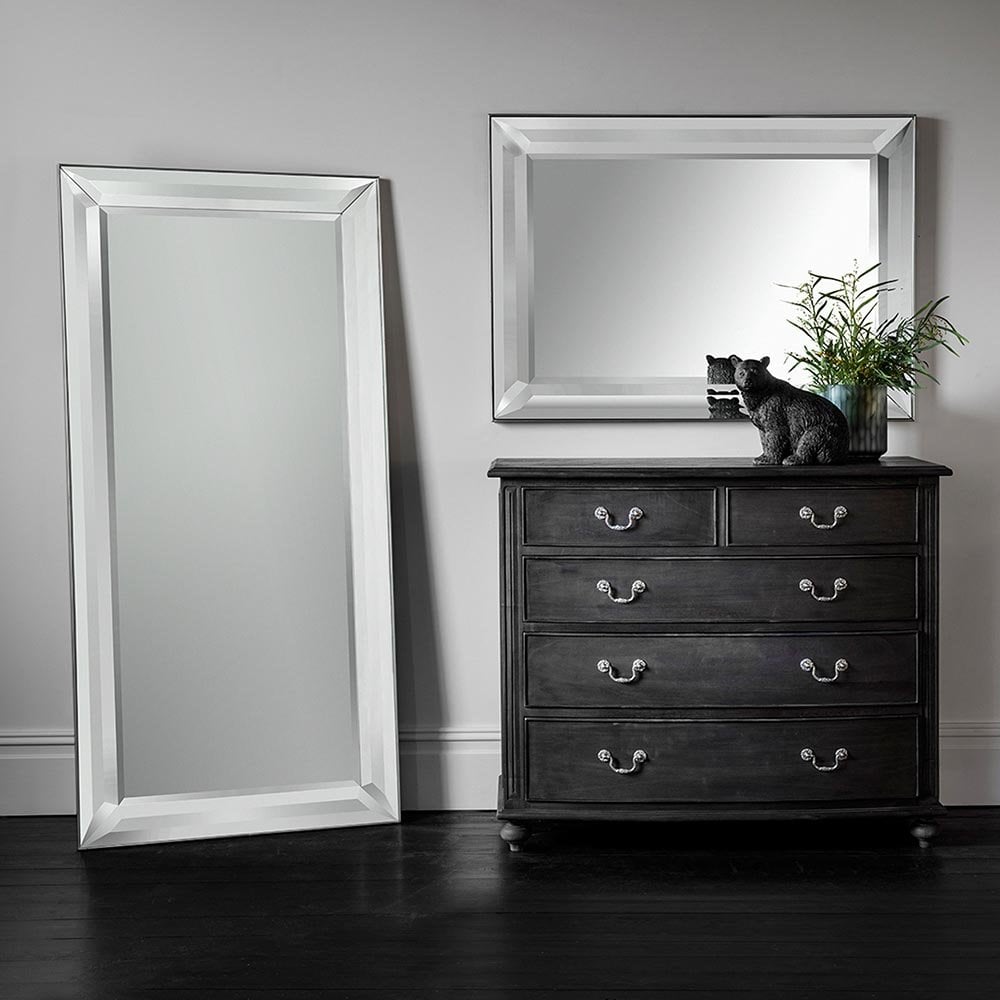 Mura Boundary Bevelled Full Length Leaner Mirror - Mirrored Frame Frame