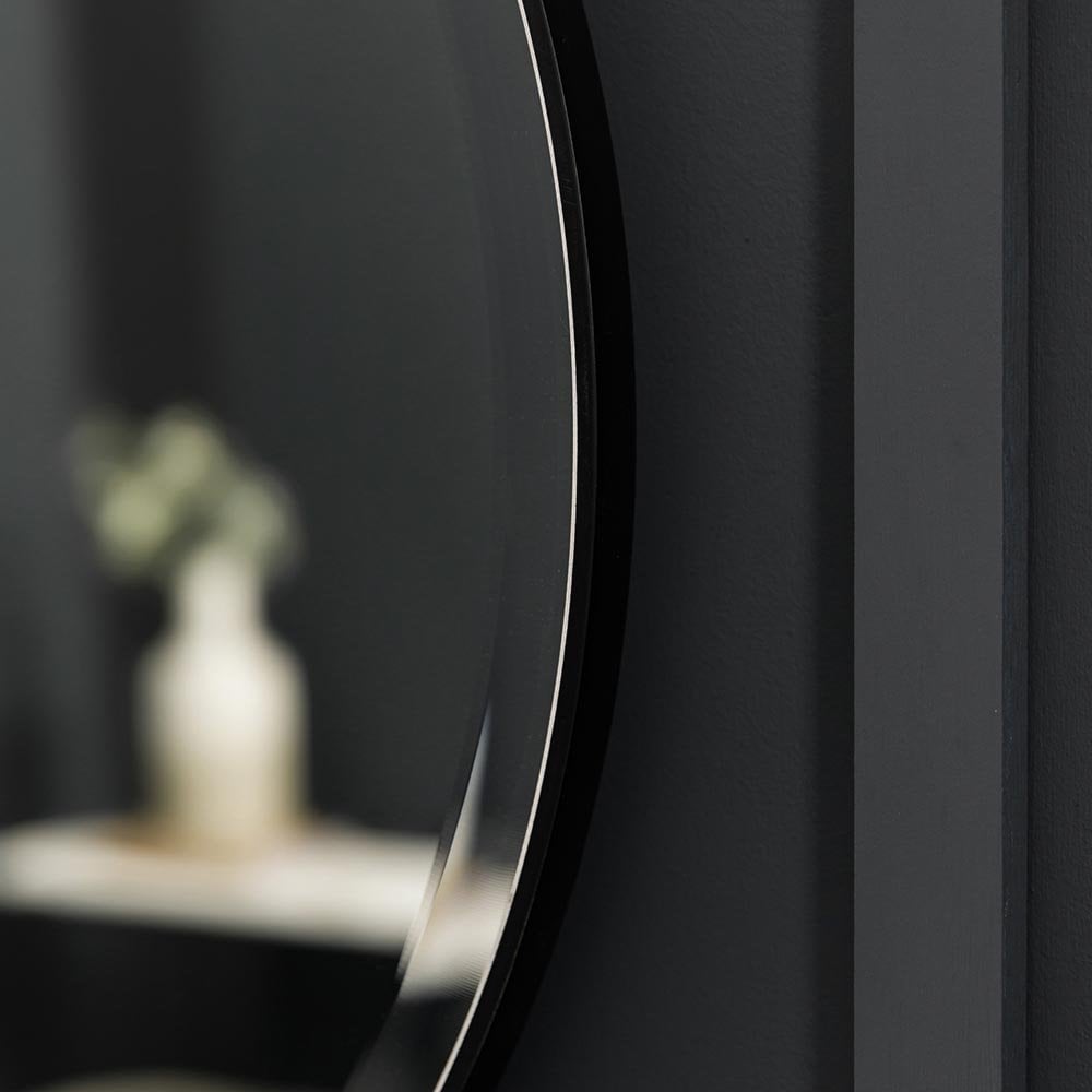 Mura Cordelia Interlocking Round Wall Mirror - Matt Black