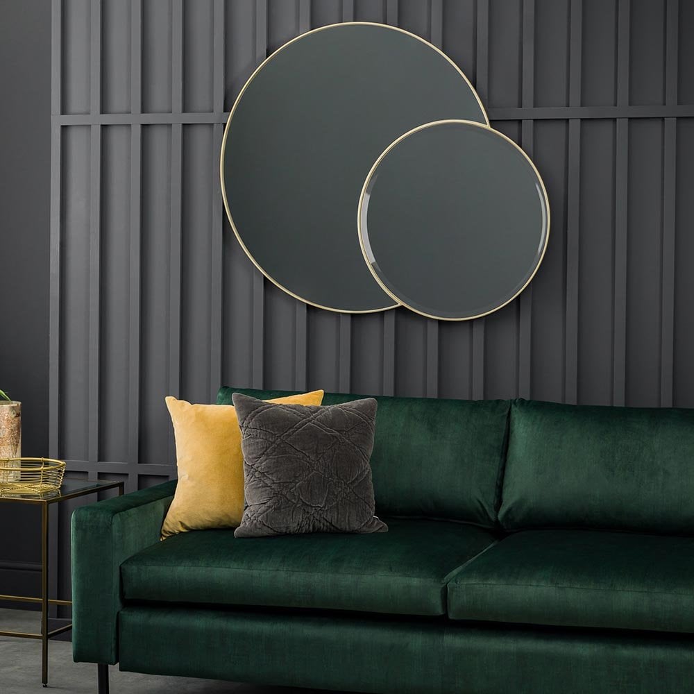 Mura Cordelia Interlocking Round Wall Mirror - Champagne Gold