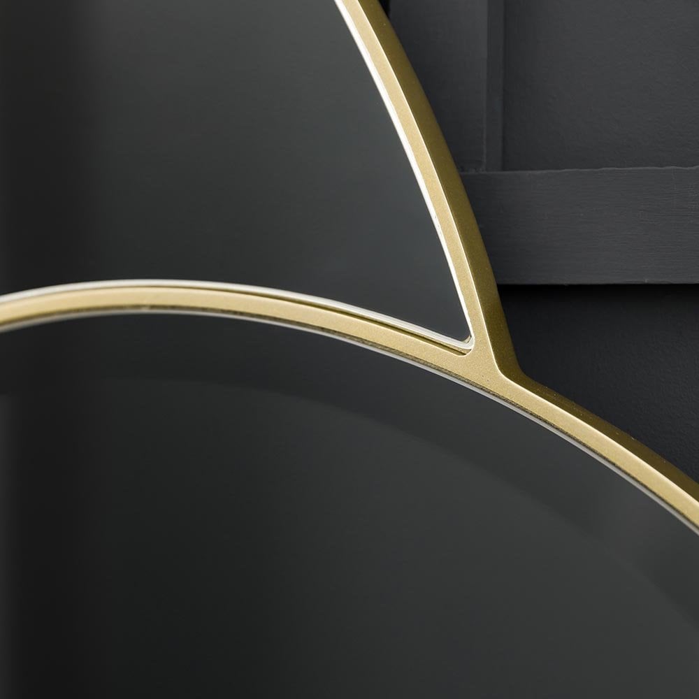 Mura Cordelia Interlocking Round Wall Mirror - Champagne Gold