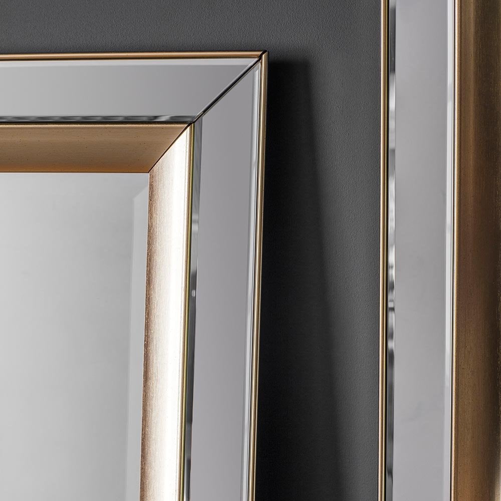 Mura Wharf Bevelled Edge Full Length Leaner Mirror - Brushed Gold