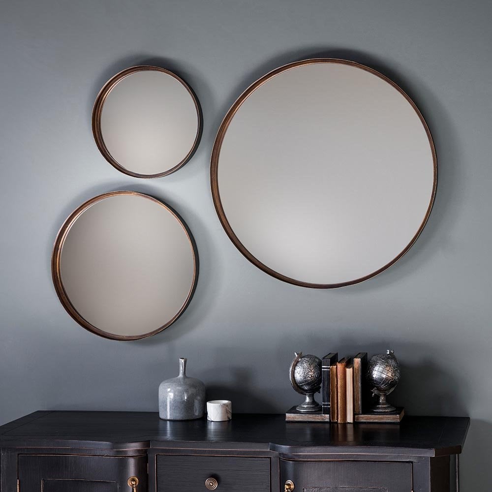 Mura Berwick Twin Pack Deep Framed Large Wall Mirrors - Aged Bronze