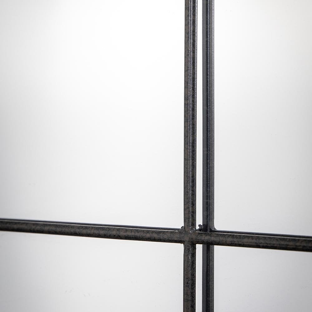 Mura York Arched Window Wall Mirror - Black Rustic