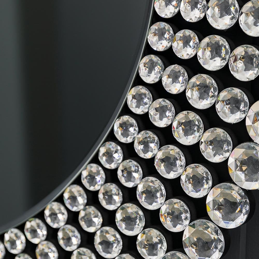 Mura Riley Round Wall Mirror - Clear Faceted Acrylic Edge