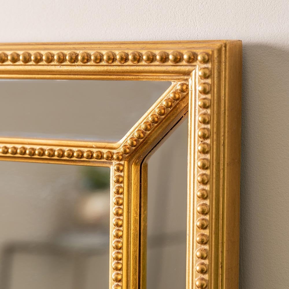 Mura Crown Rectangular Wall Mirror - Antique Gold