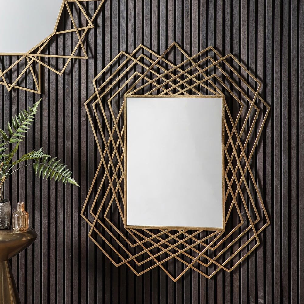 Mura Forbes Rectangle Wall Mirror - Aged Gold