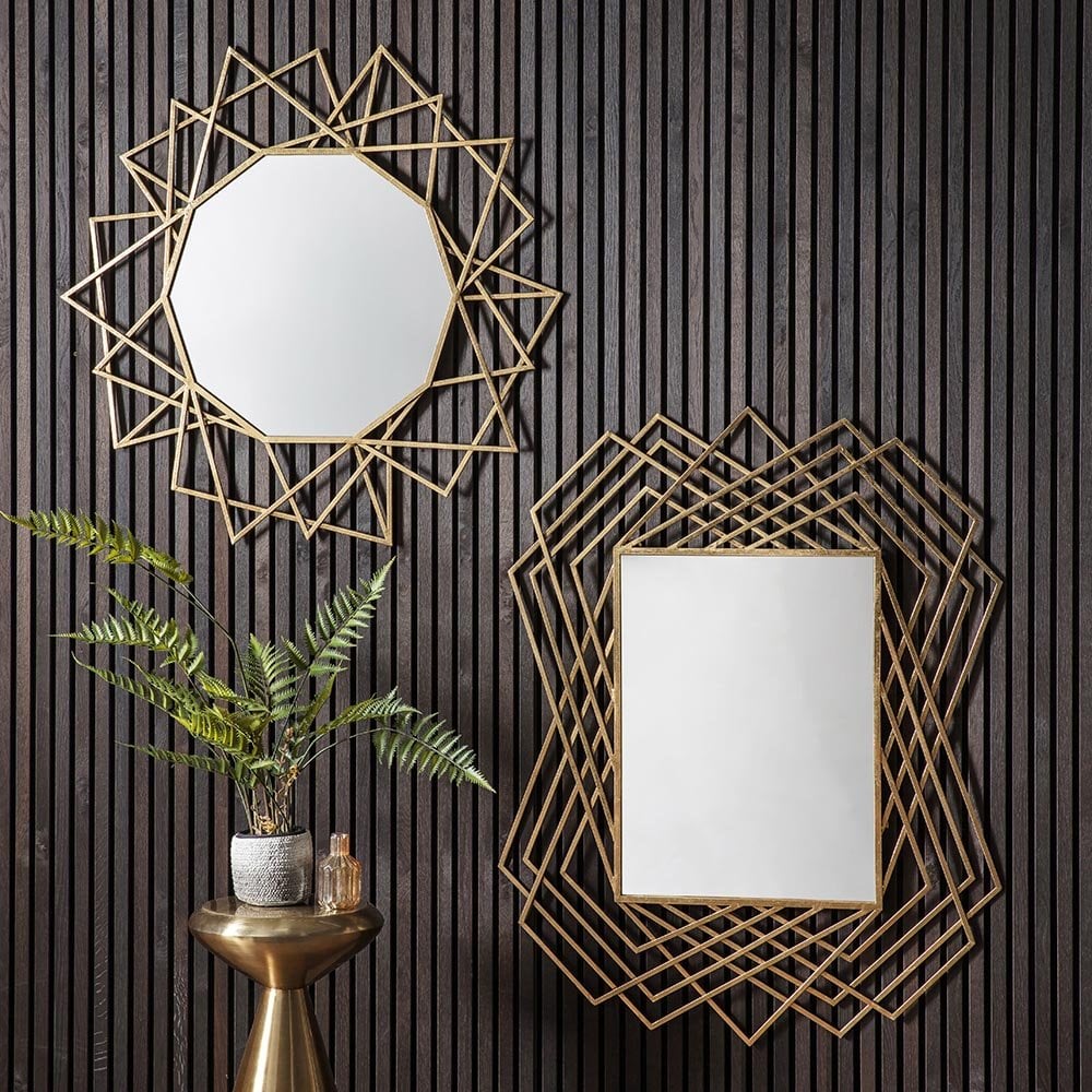 Mura Forbes Rectangle Wall Mirror - Aged Gold