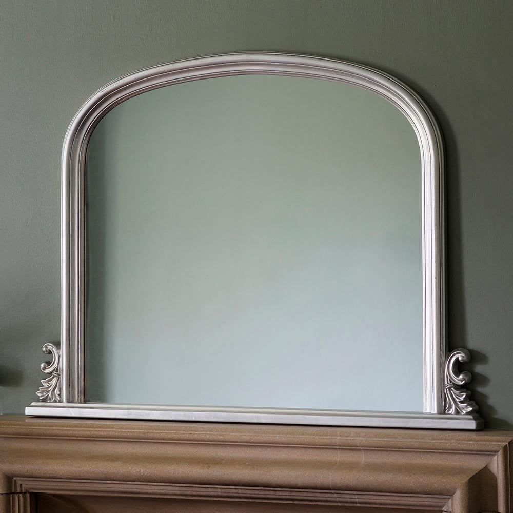 Mura Darlinghurst Arch Over Mantle Mirror - Antique Silver Leaf