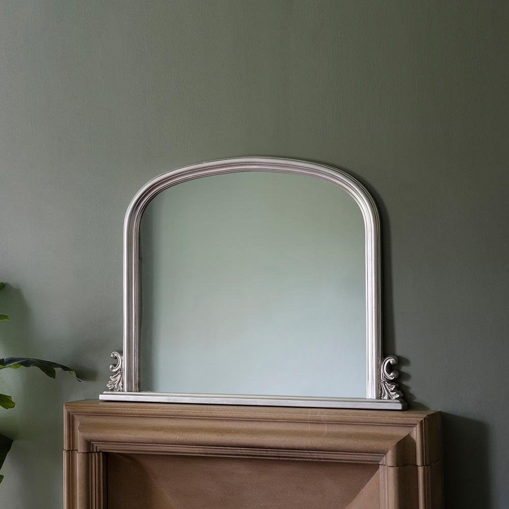 Mura Darlinghurst Arch Over Mantle Mirror - Antique Silver Leaf