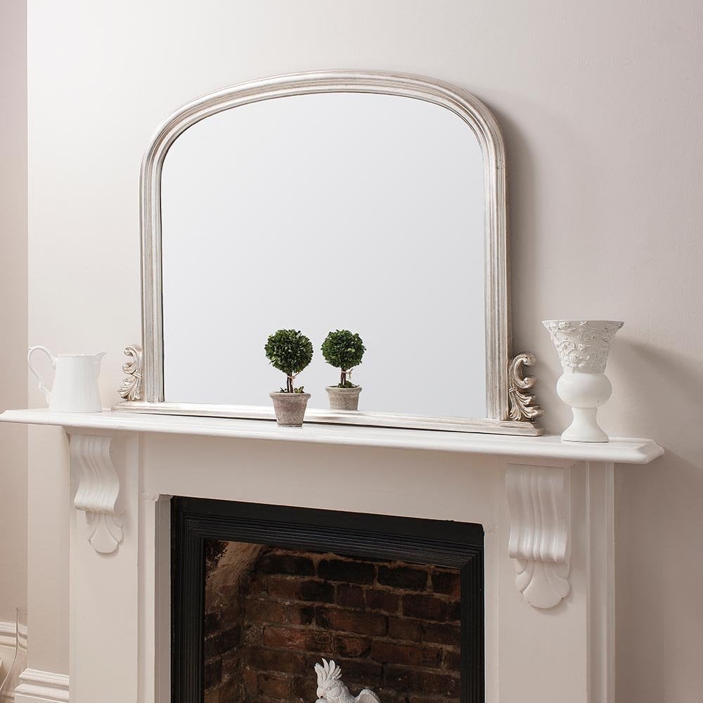 Mura Darlinghurst Arch Over Mantle Mirror - Antique Silver Leaf