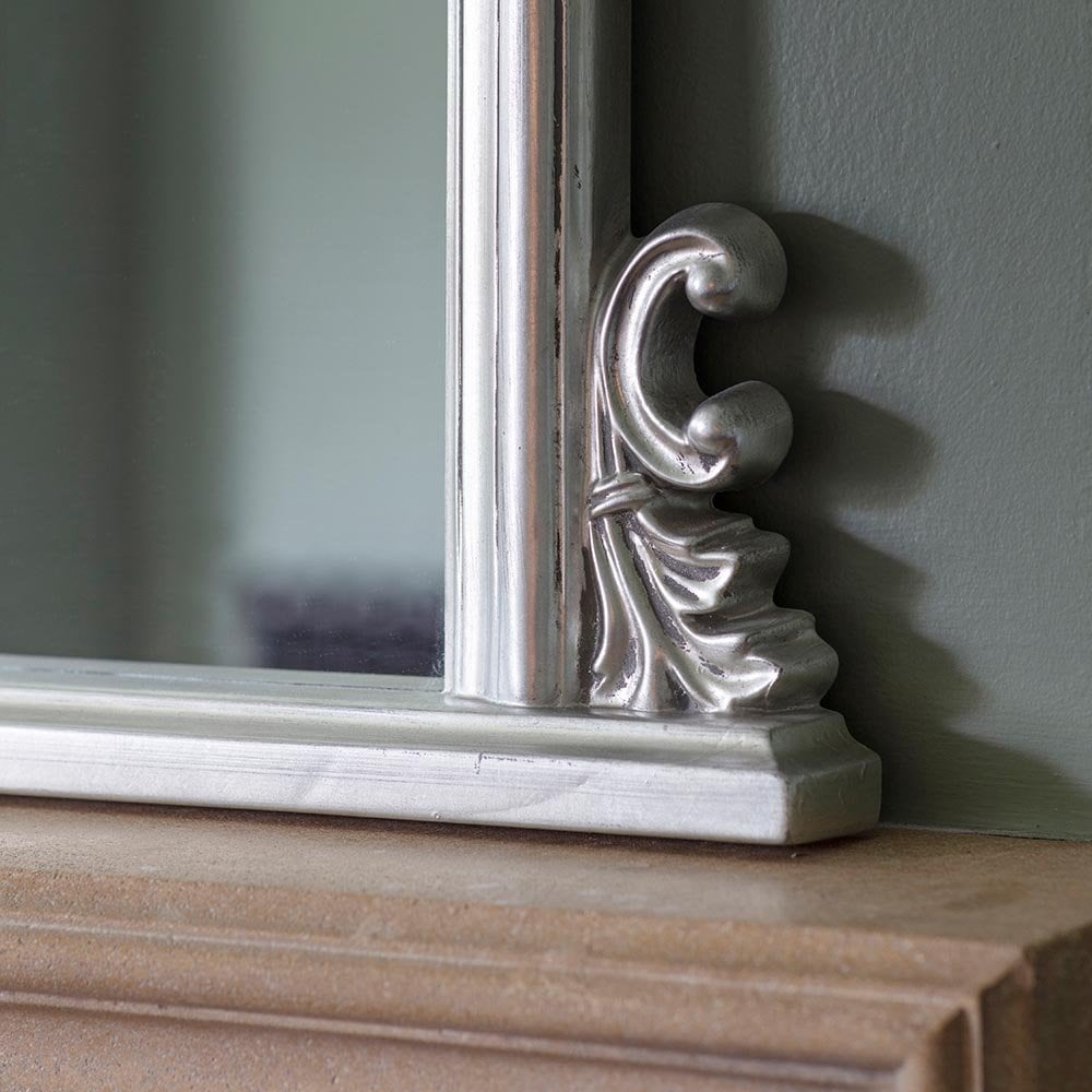 Mura Darlinghurst Arch Over Mantle Mirror - Antique Silver Leaf